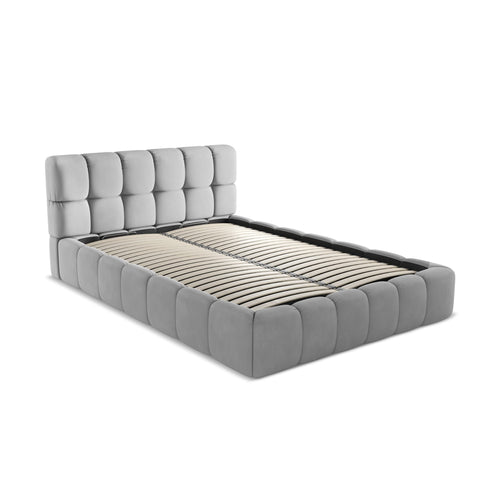 LaMiaSofa Bed met opbergruimte Roma - chenille stof - lichtgrijs - 160x228x82
