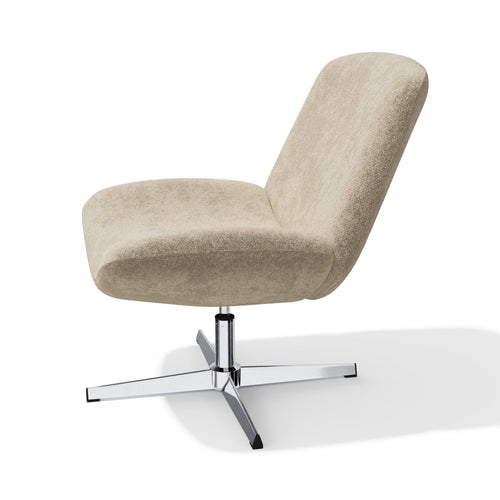 Premium Interiors - Draaistoel ABY - getextureerd fluweel beige 66cm