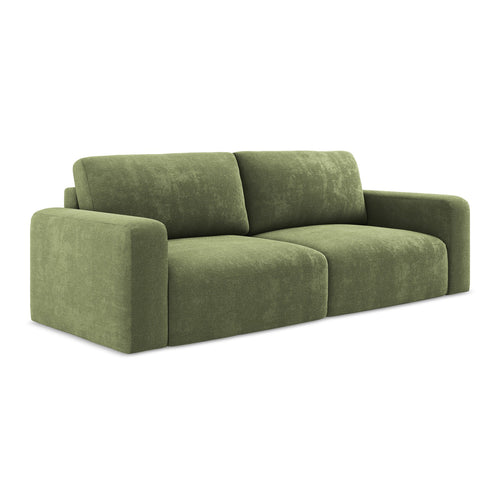 LaMiaSofa 3-zits slaapbank Ostia - chenille stof - groente - 244x102x79