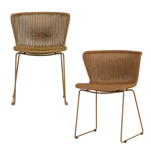 WOOOD tuinstoelen Wings - Honinggeel - Kunststof - 78x55x54 - Set van 2