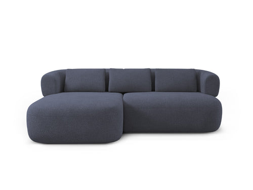 Micadoni linker hoekbank Jenny 5-zits, boucle donkerblauw - 145x200x73cm