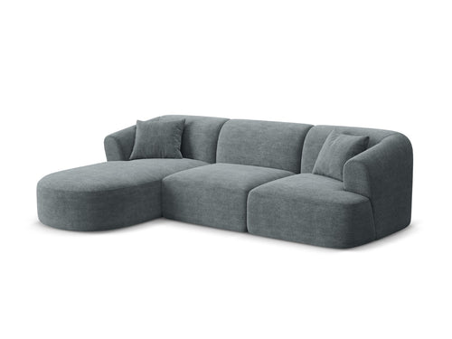 Cosmopolitan Design Modulaire hoekbank links Campi 4-zits, ribfluwelen donkergrijs - 156x256x70cm