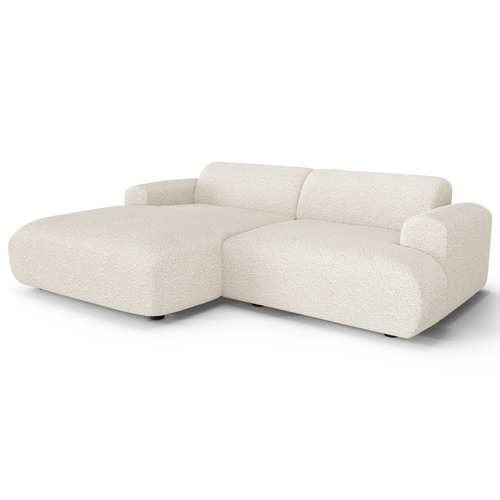 Sia Home - Hoekbanken links MYRA - Bouclette stof - Crème - 266cm - vtwonen shop