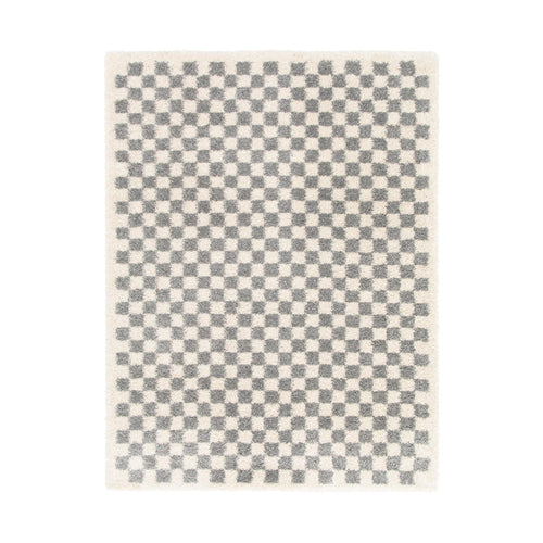 AFK Living vloerkleed Checkers - shaggy - grijs - 160 x 213 cm - vtwonen shop