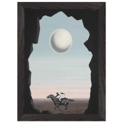Artfulprints Poster met Lijst René Magritte - Le jockey perdu   - A4 21x29.7 cm - Blauw