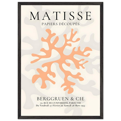 Artfulprints Poster met Lijst Matisse – Orange coral   - 50x70 cm - Oranje