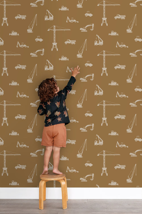 ESTAhome behang voertuigen okerbruin - 53 cm x 10.05 m - 139971 - vtwonen shop