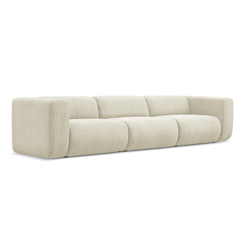 LaMiaSofa 4-zits bank Bari - chenille stof - beige - 319x89x70