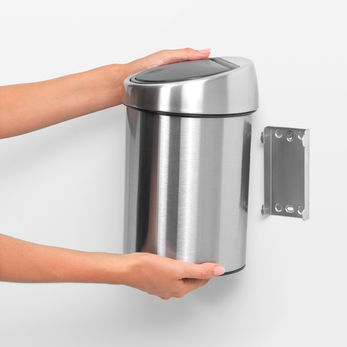 Brabantia Touch Bin afvalemmer, 3 liter, kunststof binnenemmer - Matt Steel