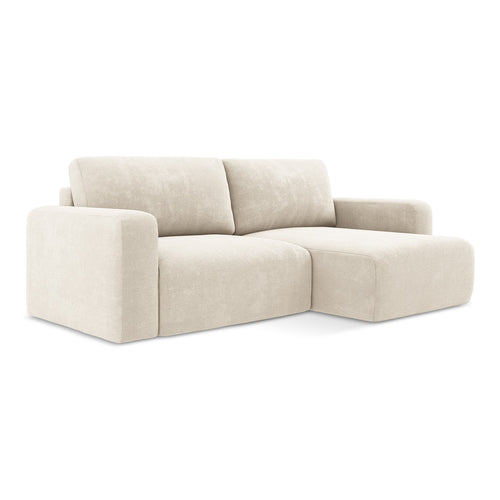 LaMiaSofa hoekbank rechts Ostia - chenille stof - lichtbeige - 244x149x79