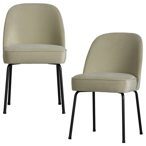 BePureHome eetkamerstoelen Vogue- Fluweel - Pistache - Set van 2 - vtwonen shop