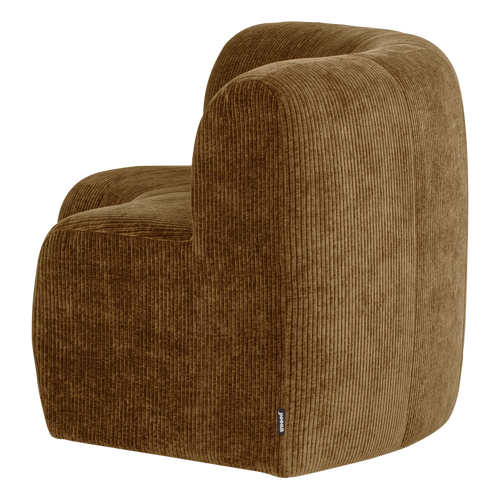 WOOOD eetbank halfronde hoek rugleuning Mojo Base - Rib - H.geel - 83x152x76