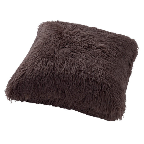 FLUFFY - Kussenhoes 45x45 cm - superzacht - effen kleur - Driftwood - taupe