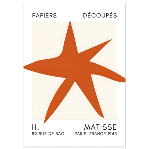 Artfulprints  Matisse – Star of the sea orange   poster A4 21x29.7 cm - vtwonen shop