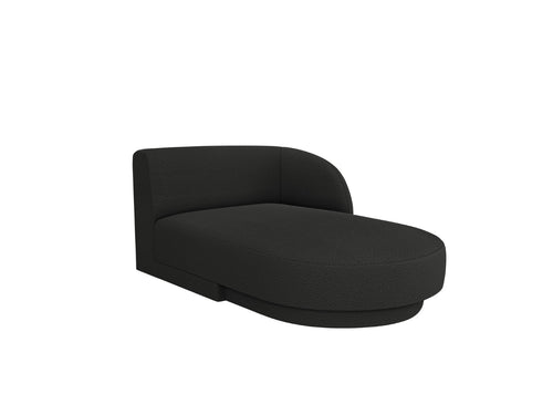 Micadoni rechter chaise longue Miley 2-zits, boucle zwart - 156x90x70cm