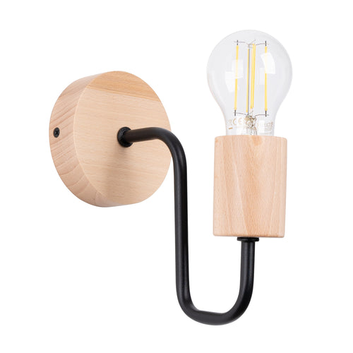 Sollux Lighting Wandlamp TIMBO zwart - 8x19x18,5cm