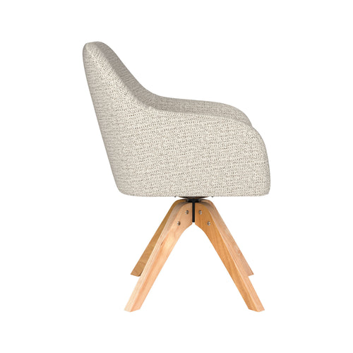 Housecraft Living Otis Eetkamerstoel Draaibaar Hout Off-White - Beige