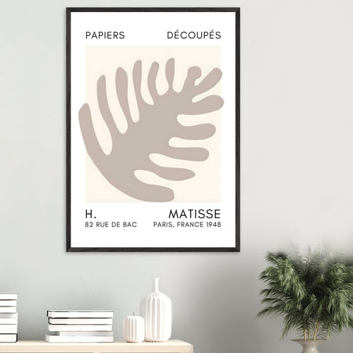 Artfulprints Poster Matisse – Coral bloom grey   - 70x100 cm - Grijs