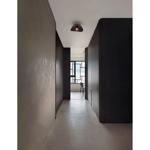 Nova Luce OPSI 30 cm komvormige plafondlamp, halfverzonken, donkergrijs, zandkleurig zwart, E27 fitting, 1x12W