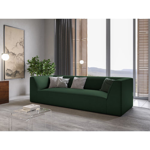 Cosmopolitan Design - Bank Siena 3-zits, structurele stof groente - 92x232x69cm