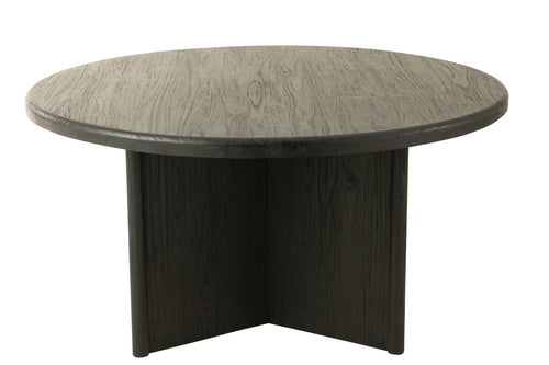 J-Line tafel Rond - hout - zwart