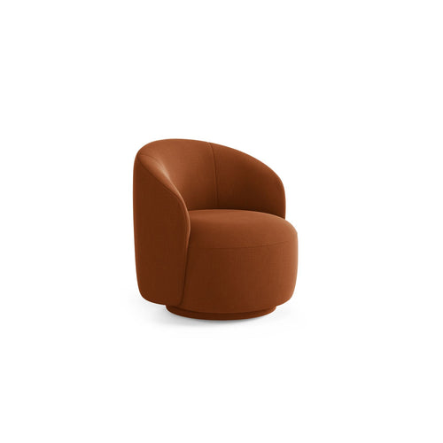 Cosmopolitan Design - Draaistoel Savona structurele stof baksteen - 72.5x69x70.5cm