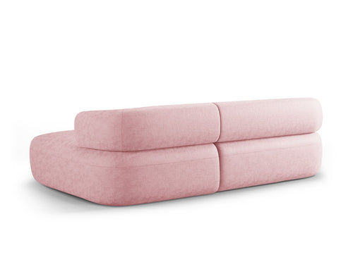 Micadoni rechter hoekbank Jenny 5-zits, chenille roze - 145x225x73cm