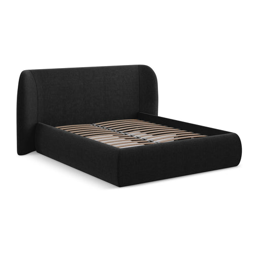 LaMiaSofa Bed met opbergruimte Trieste - chenille stof - zwart - 230x215x110