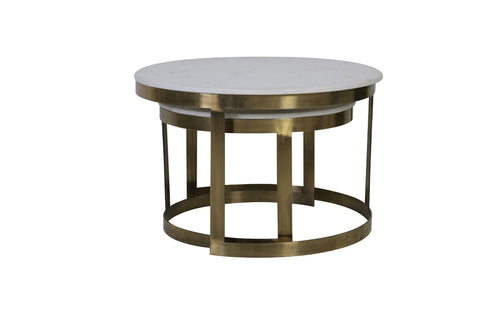 Light & Living salontafel PERLATO - Ø75x47cm - wit - Set van 2 - vtwonen shop