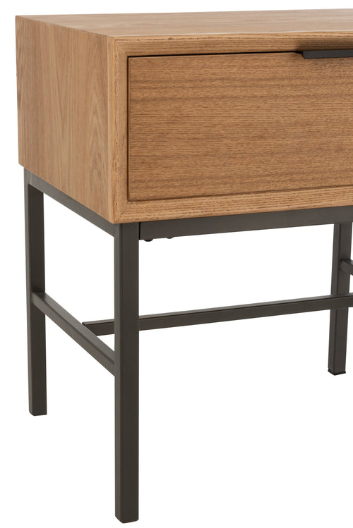J-Line bijzettafel Op Onderstel - hout/metaal - naturel