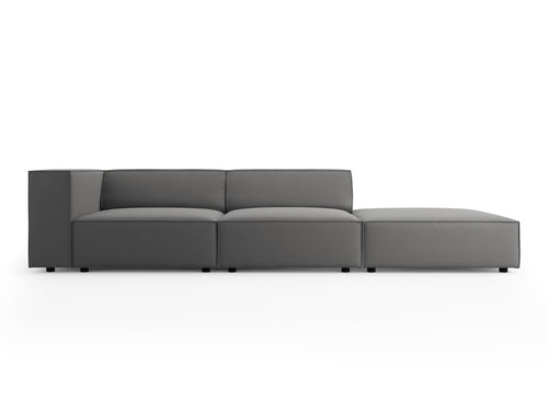Cosmopolitan Design Rechte bank Arendal 4-zits, flueel, cement - 102x262x70cm