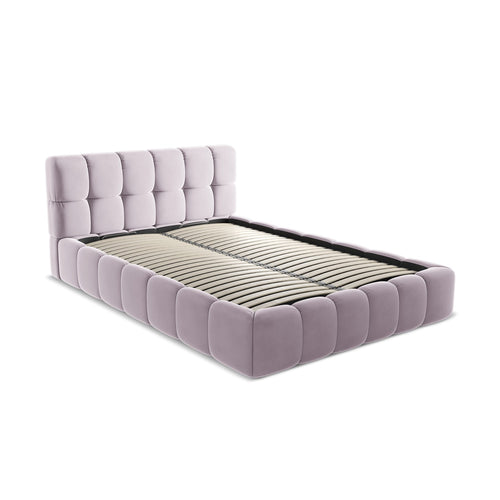 LaMiaSofa Bed met opbergruimte Roma - velours - lavendel - 160x228x82