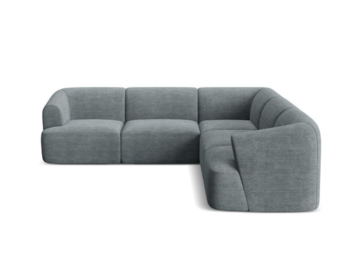 Cosmopolitan Design Symmetrische modulaire hoekbank Campi 6-zits, ribfluwelen donkergrijs - 255x255x70cm