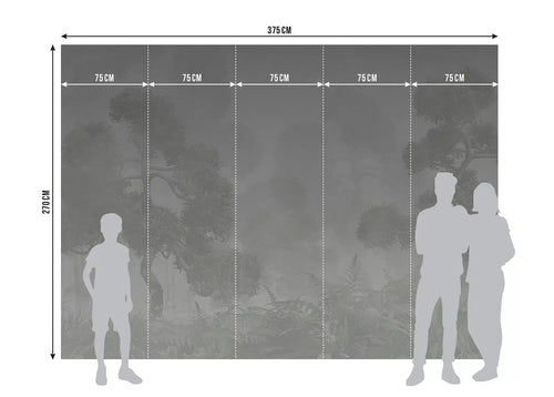Sanders & Sanders fotobehang bosrijk landschap lichtgrijs - 375 x 270 cm - 601446