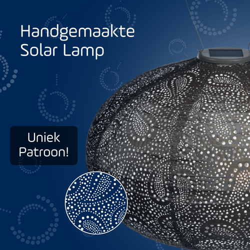 Lumiz solar lampion - paisley oval - 40 cm - taupe