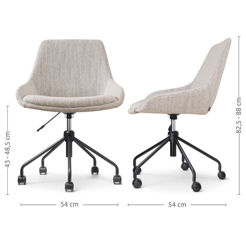 Nolon Nout-Isa Bureaustoel Beige Gemêleerd - Stof - Zwart Onderstel - vtwonen shop