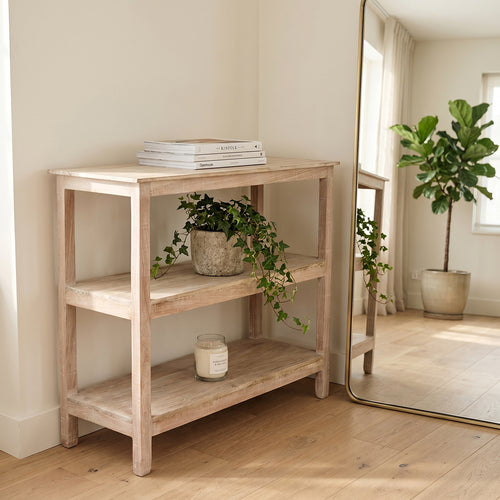 Limewash schoenenrek - FSC gerecycled hout - 90x35x76 cm