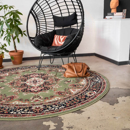 Interieur05 Rond Vintage vloerkleed Nain Perzisch Groen - 200 x 200 cm - vtwonen shop