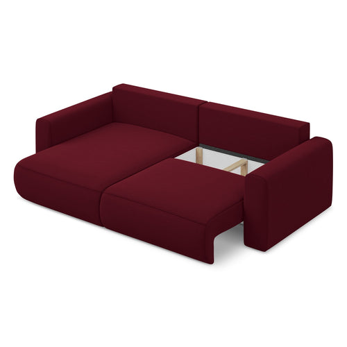 LaMiaSofa hoekbank links Perugia - velours - bourgondië - 240x149x82