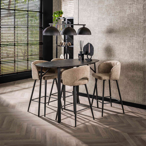 Giga Meubel Bartafel Deens Ovaal - Keramieklook - 140x75x92cm