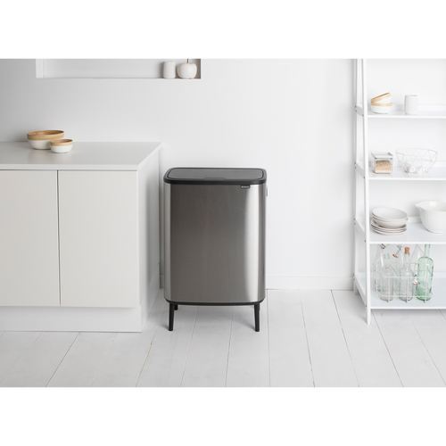 Brabantia Bo Touch Bin Hi, met 2 binnenemmers, 2 x 30 liter - Matt Steel Fingerprint Proof