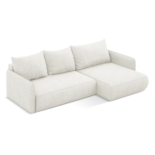 LaMiaSofa hoekbank rechts Palermo - chenille stof - wit - 240x148x86