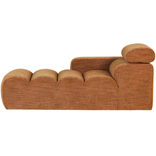 WOOOD chaise longue element arm links Novi - Polyester -Oranje Melange - 86x109x173 - vtwonen shop