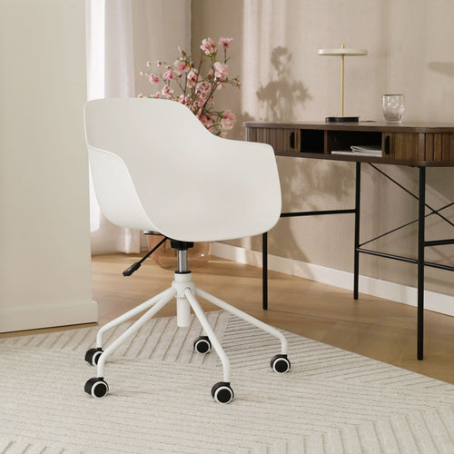 Nolon Nout-Puk Bureaustoel Wit - met Armleuning - Wit Onderstel - vtwonen shop