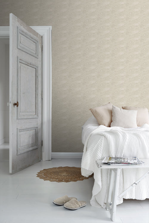 Borastapeter behang 3d golvende lijnen beige - 53 cm x 10.05 m - 660303 - vtwonen shop