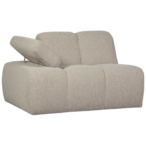 WOOOD 1-zits bank met arm links Mojo - Bouclé - Beige - 74x120x97 cm - vtwonen shop