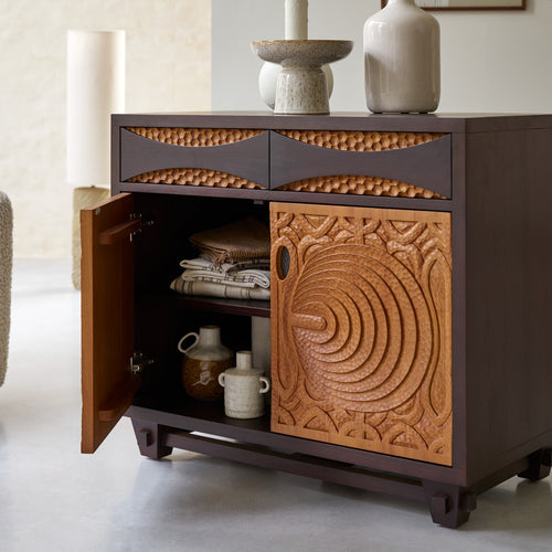 Tikamoon Massieve mahoniehouten buffetkast 93 cm - Bruin