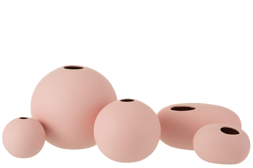 J-Line vaas Bol - keramiek - roze - large - Ø 25 cm - vtwonen shop