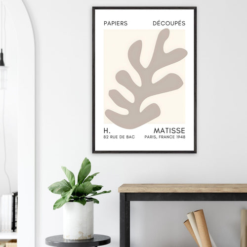 Artfulprints Poster Matisse – Ocean petals grey   - 50x70 cm - Grijs