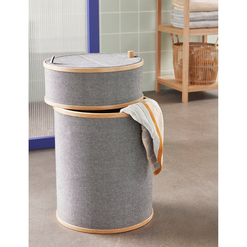 Hübsch manden Hickory - bamboe - ø34xh33, ø39xh36cm - vtwonen shop